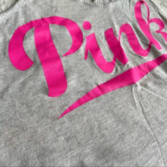 Victoria's Secret PINK | Cream & Pink Extreme Racerback Tank Top | Size Small - Picture 5 of 9